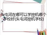 头屯河在哪可以学挖机哪个学校好(头屯河挖机学校)