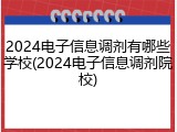 2024电子信息调剂有哪些学校(2024电子信息调剂院校)