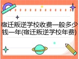 宿迁叛逆学校收费一般多少钱一年(宿迁叛逆学校年费)
