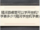 精河县哪里可以学开挖机?学费多少?(精河学挖机学费)