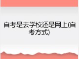 自考是去学校还是网上(自考方式)