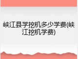 峡江县学挖机多少学费(峡江挖机学费)