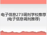 电子信息273调剂学校推荐(电子信息调剂推荐)