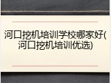 河口挖机培训学校哪家好(河口挖机培训优选)