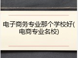 电子商务专业那个学校好(电商专业名校)