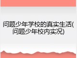 问题少年学校的真实生活(问题少年校内实况)