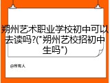 朔州艺术职业学校初中可以去读吗?("朔州艺校招初中生吗")