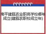 南平建瓯农业职高学校哪年成立(建瓯农职校成立年)