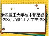 武汉轻工大学校本部是哪个校区(武汉轻工大学主校区)