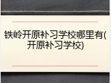 铁岭开原补习学校哪里有(开原补习学校)