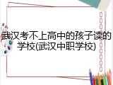武汉考不上高中的孩子读的学校(武汉中职学校)