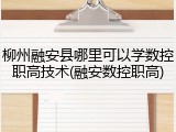 柳州融安县哪里可以学数控职高技术(融安数控职高)