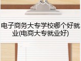 电子商务大专学校哪个好就业(电商大专就业好)