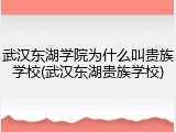 武汉东湖学院为什么叫贵族学校(武汉东湖贵族学校)