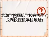 龙湖学挖掘机学校在哪里?(龙湖挖掘机学校地址)