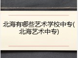 北海有哪些艺术学校中专(北海艺术中专)