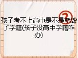 孩子考不上高中是不是就毁了学籍(孩子没高中学籍咋办)