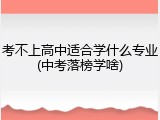 考不上高中适合学什么专业(中考落榜学啥)