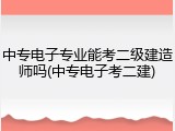 中专电子专业能考二级建造师吗(中专电子考二建)