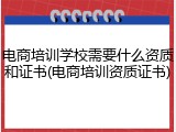 电商培训学校需要什么资质和证书(电商培训资质证书)