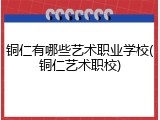 铜仁有哪些艺术职业学校(铜仁艺术职校)