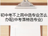 初中考不上高中选专业怎么办呢(中考落榜选专业)