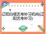 辽阳白塔艺考补习机构(辽阳艺考补习)
