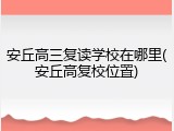 安丘高三复读学校在哪里(安丘高复校位置)
