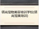 领尚宠物美容培训学校(领尚宠美培训)