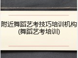 附近舞蹈艺考技巧培训机构(舞蹈艺考培训)