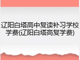 辽阳白塔高中复读补习学校学费(辽阳白塔高复学费)