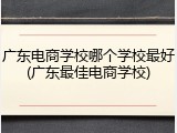 广东电商学校哪个学校最好(广东最佳电商学校)