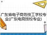 广东省电子商务技工学校专业(广东电商技校专业)