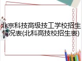 北京科技高级技工学校招生情况表(北科高技校招生表)
