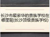长沙市最豪华的贵族学校在哪里呢(长沙顶级贵族学校)
