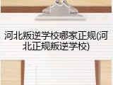 河北叛逆学校哪家正规(河北正规叛逆学校)