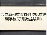 武威凉州有没有数控机床培训学校(凉州数控培训)