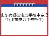 山东有哪些电力学校中专招生(山东电力中专招生)