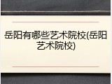 岳阳有哪些艺术院校(岳阳艺术院校)