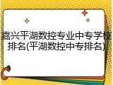 嘉兴平湖数控专业中专学校排名(平湖数控中专排名)