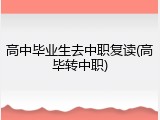 高中毕业生去中职复读(高毕转中职)