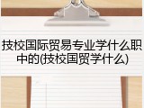 技校国际贸易专业学什么职中的(技校国贸学什么)