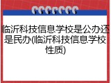 临沂科技信息学校是公办还是民办(临沂科技信息学校性质)