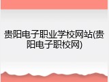 贵阳电子职业学校网站(贵阳电子职校网)