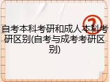 自考本科考研和成人本科考研区别(自考与成考考研区别)