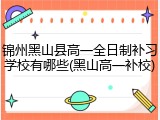 锦州黑山县高一全日制补习学校有哪些(黑山高一补校)