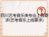 四川艺考音乐类专业上线要求(艺考音乐上线要求)