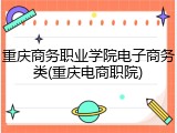 重庆商务职业学院电子商务类(重庆电商职院)