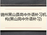 锦州黑山县高中外语补习机构(黑山高中外语补习)