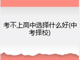 考不上高中选择什么好(中考择校)